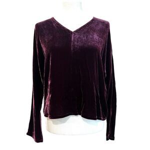 EILEEN FISHER Sweet Plum Dolman V Neck Top